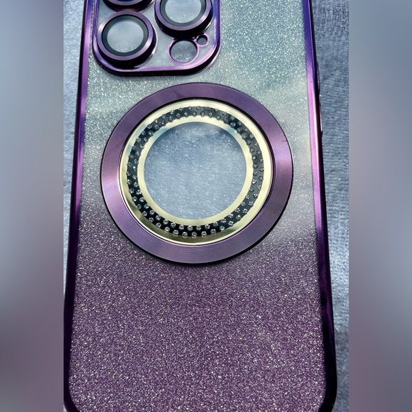 💖(2 for $15)💖 iPhone 14 Purple and Silver Glitter Phone Case - Picture 3 of 10